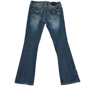 Miss Me Signature rise Size 29 Boot Jeans Denim Style JW5893B2 sequin stitch